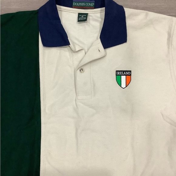 Men's Dolphin Cove Medium Polo Shirt Ireland Flag Crest Irish St. Patricks Day - Picture 5 of 8